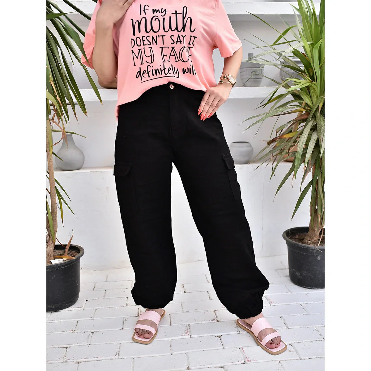 Etmana- elastic cargo pants