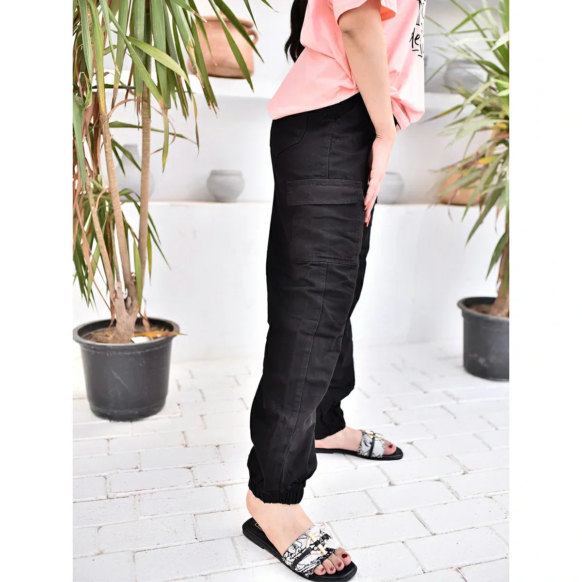 Etmana- elastic cargo pants