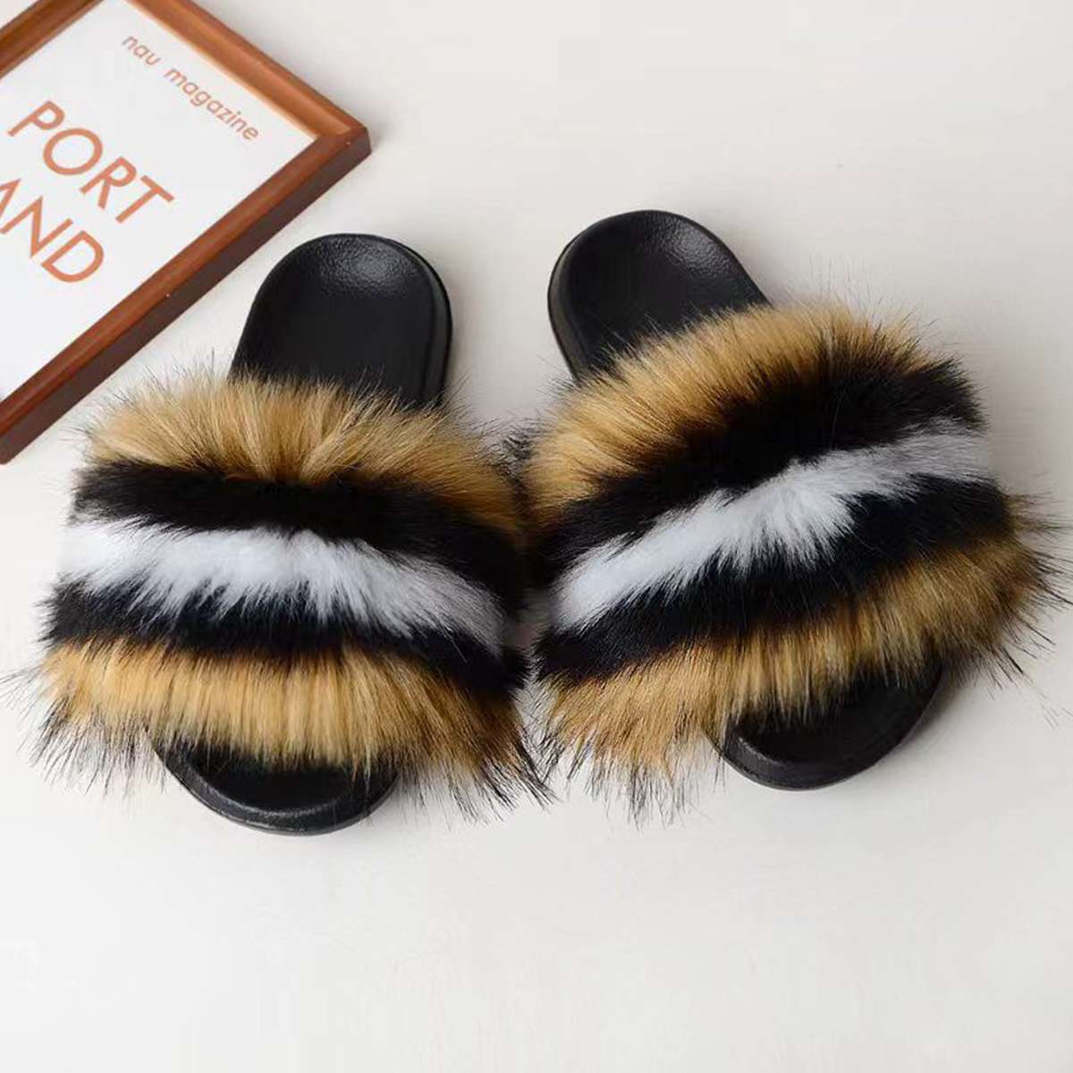 Women's Furry Filp Flop Open Toe