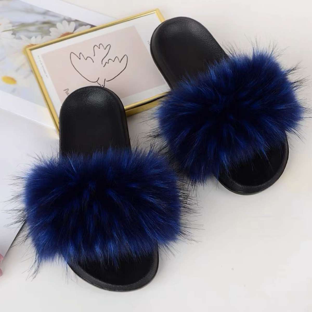 Women's Furry Filp Flop Open Toe