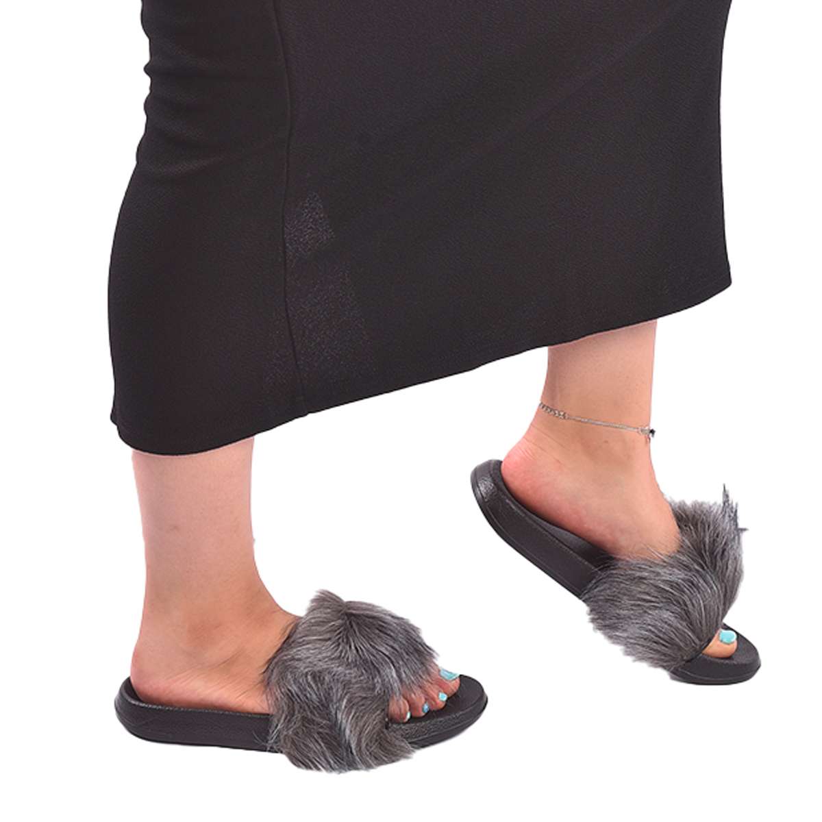 Women's Furry Filp Flop Open Toe