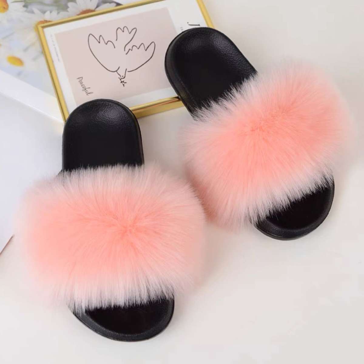 Women's Furry Filp Flop Open Toe
