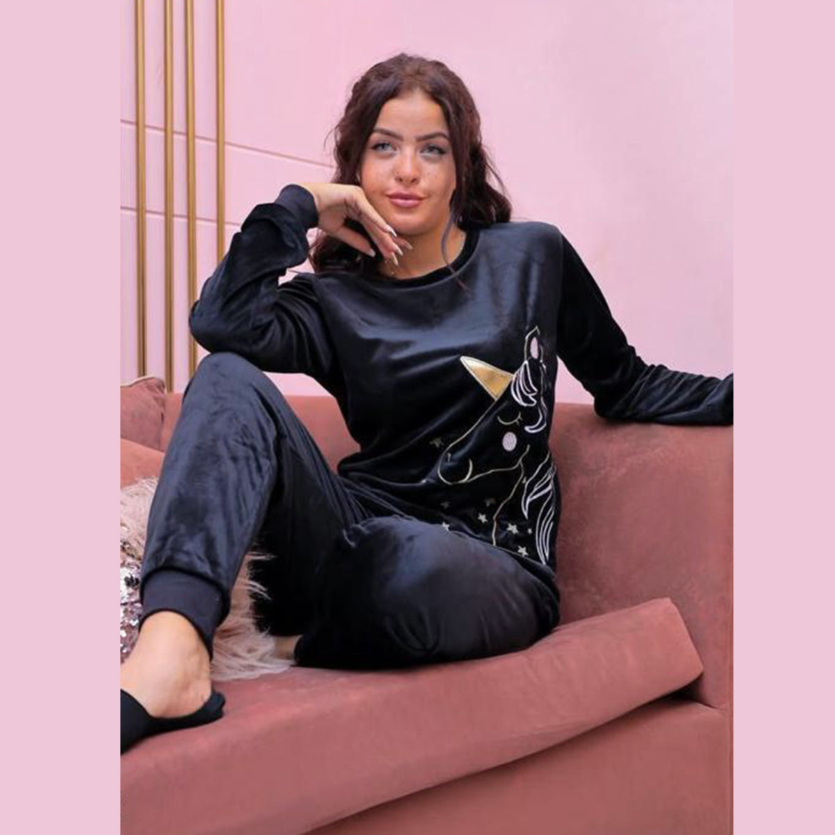 Etmana - Velvet pajama set for women's