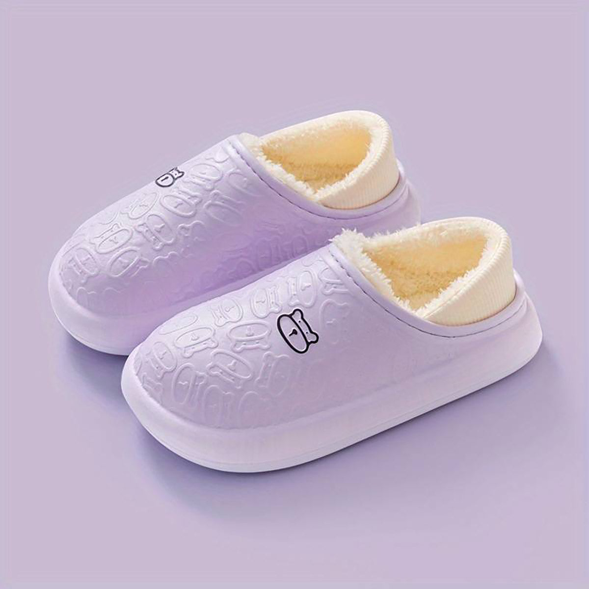 Cozy Waterproof Slipper With Embossed Pattern