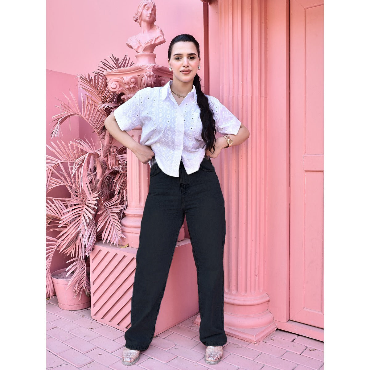 plain street trousers