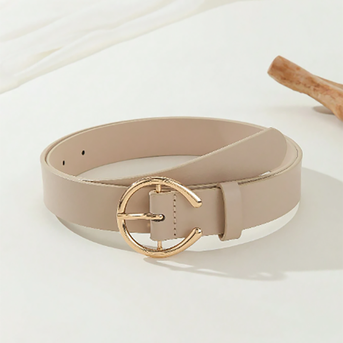 R-Shein - Fashion women's one-piece gold buckle belt, suitable for dresses, jeans and leather pants