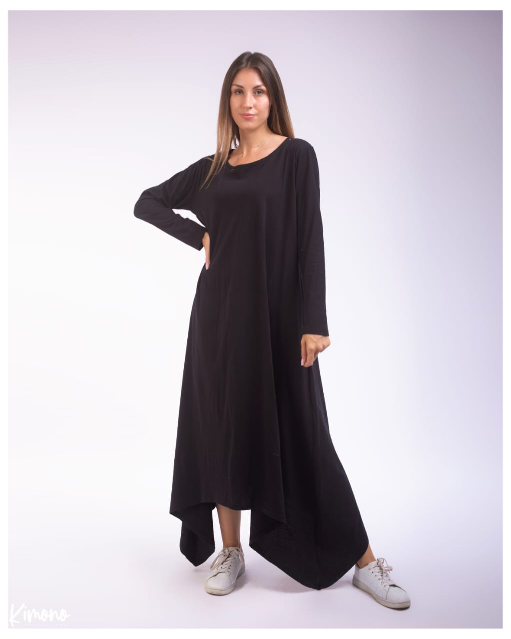 Kimono Sleeve Cotton Dress