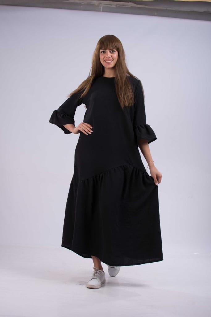 Kimono Wide Sleeve Crepe Dress