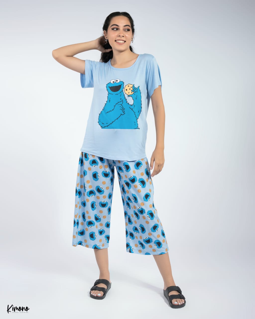 Kimono Blue Cookie Monster Pyjama  Set