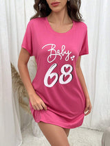 Shein - Slogan Graphic Pajama Nightdress