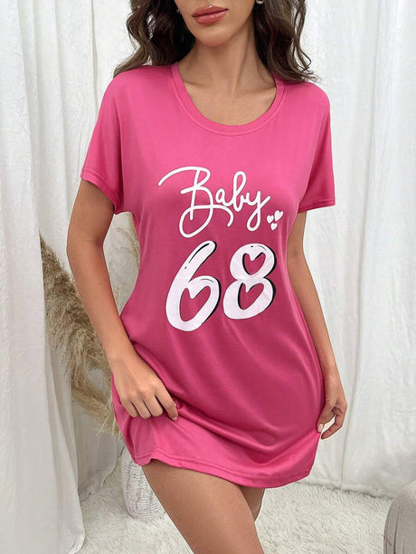 Shein - Slogan Graphic Pajama Nightdress