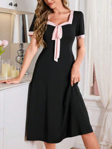 Shein - Elegant color block casual dress, women home wear