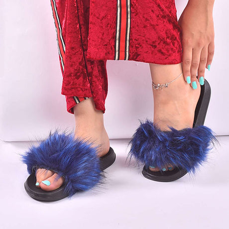 Women's Furry Filp Flop Open Toe