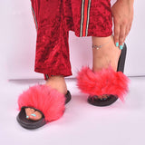 Women's Furry Filp Flop Open Toe