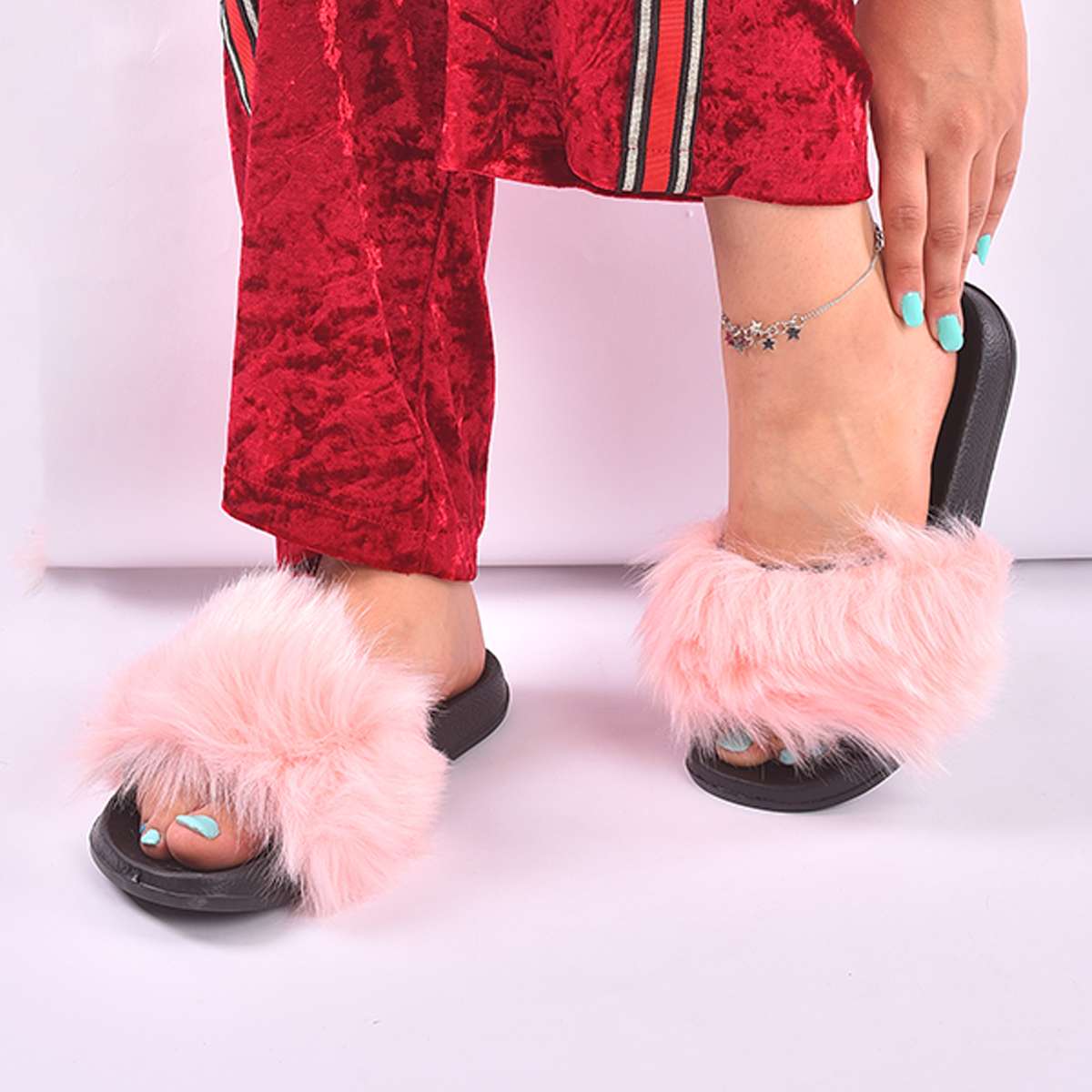 Women's Furry Filp Flop Open Toe