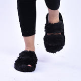 Women's Faux Fur Strappy Slipper