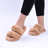 Women's Faux Fur Strappy Slipper