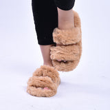 Women's Faux Fur Strappy Slipper