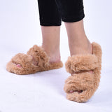 Women's Faux Fur Strappy Slipper
