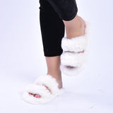 Women's Faux Fur Strappy Slipper