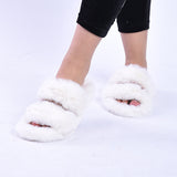 Women's Faux Fur Strappy Slipper