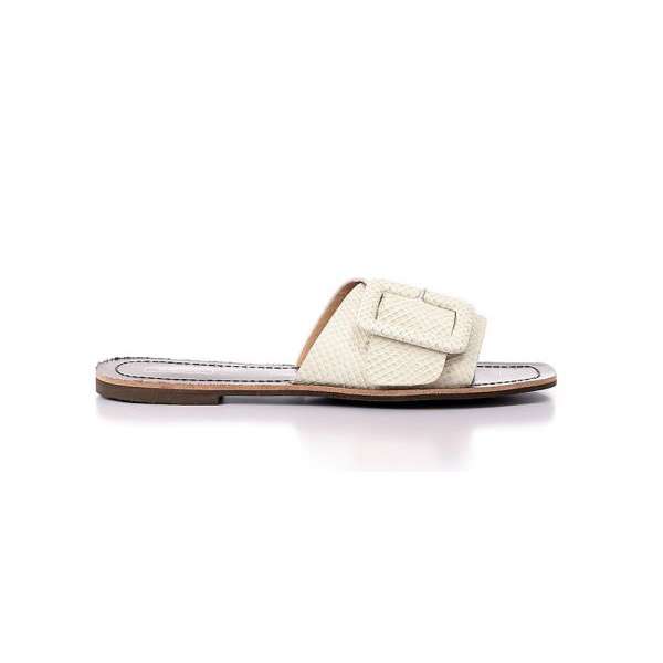 Dejavu Flat Buckle Strapped Slipper