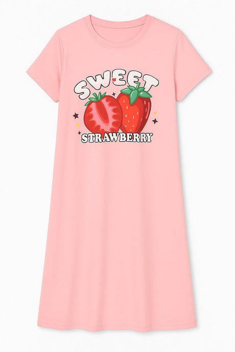 Shein - Strawberry Graphic Pajama Nightdress