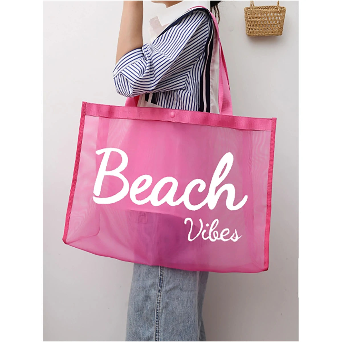 Shein - Large pink tote bag