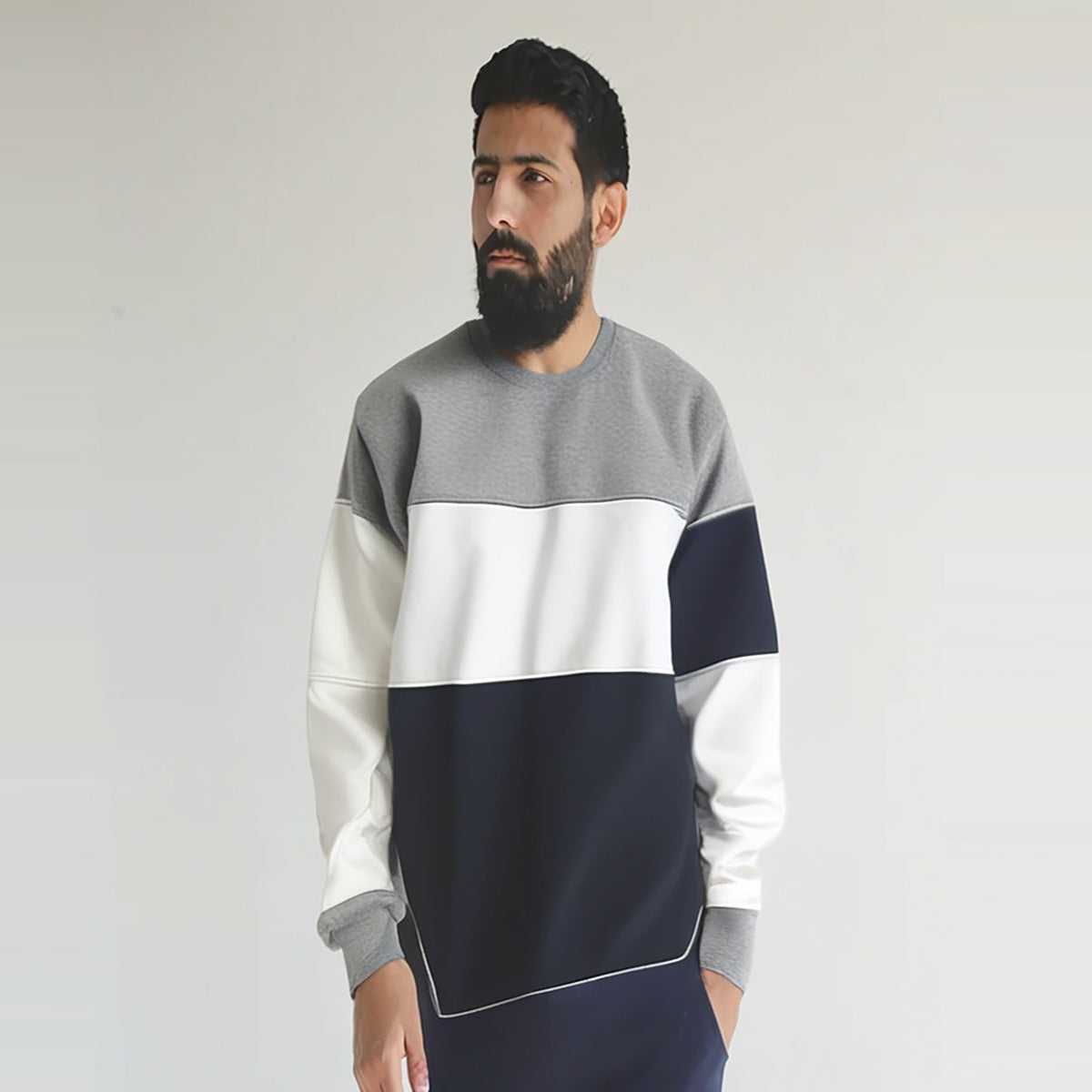 Roza - Regular Fit Crew Neck Jacquard Sweatshirt