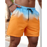 Shein - Fashionable men's beach shorts in gradient colors, double layers and inner lining, versatile for vacation