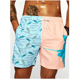 Shein - Manfinity Men's fish print beach shorts with drawstring waist
