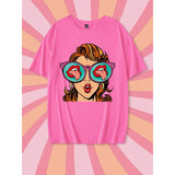 Shein -  EZwear Funny Cute Cartoon Character Print Oversized T-Shirt for Women, Short Length, Super Loose Fit