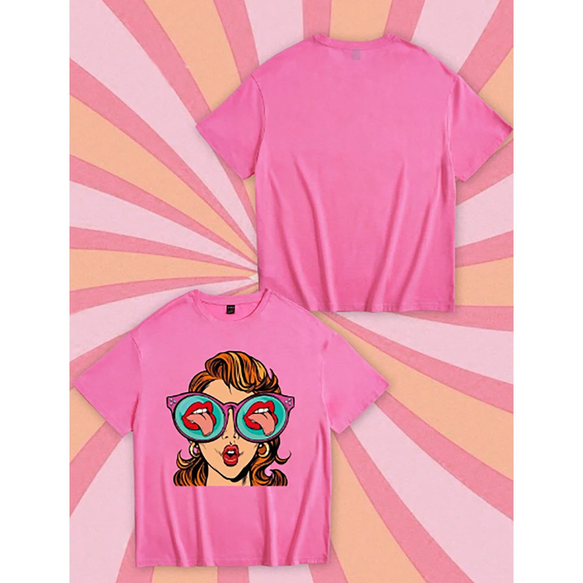 Shein -  EZwear Funny Cute Cartoon Character Print Oversized T-Shirt for Women, Short Length, Super Loose Fit